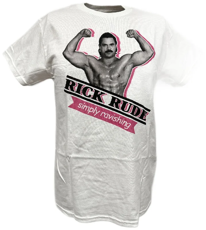 Custom T-Shirts for Class Reunions-Simply Ravishing Rick Rude WWE Mens White T-shirt