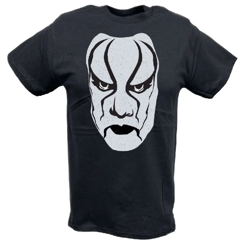 Custom T-Shirts with Slogans-Sting White Warrior WWE Mens Black T-shirt