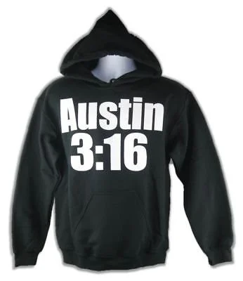 Custom T-Shirts for Charity Events-Stone Cold Steve Austin 3:16 Black Hoody Sweatshirt New