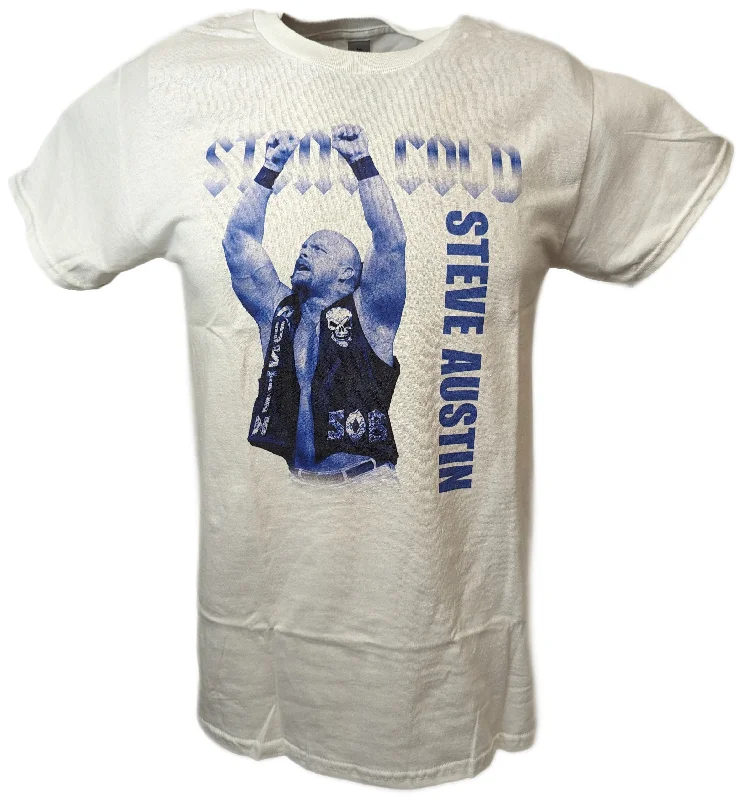 Custom T-Shirts for Kids-Stone Cold Steve Austin SOB Arms Raised White T-shirt