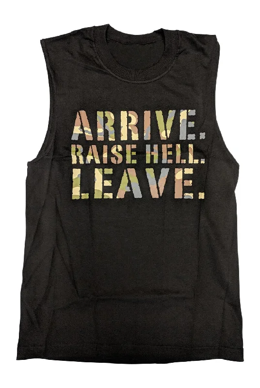 Custom T-Shirts for Teams-Stone Cold Steve Austin Camo Raise Hell Leave Mens Sleeveless T-shirt