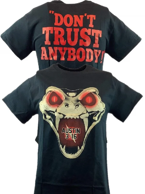 Custom T-Shirts for Groups-Stone Cold Steve Austin Don't Trust Anybody Rattlesnake Mens T-shirt