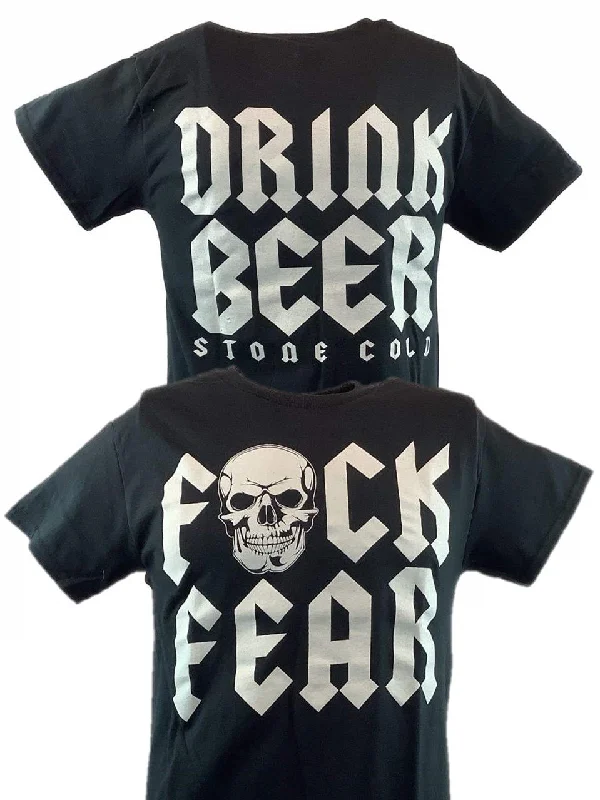 Custom T-Shirts for Concerts-Stone Cold Steve Austin F Fear Drink Beer Mens T-shirt