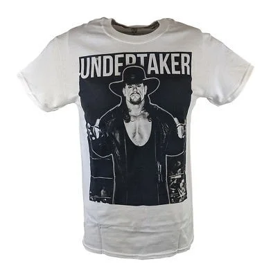 Custom T-Shirts with TV Show References-Undertaker The Deadman Cometh WWE Mens White T-shirt