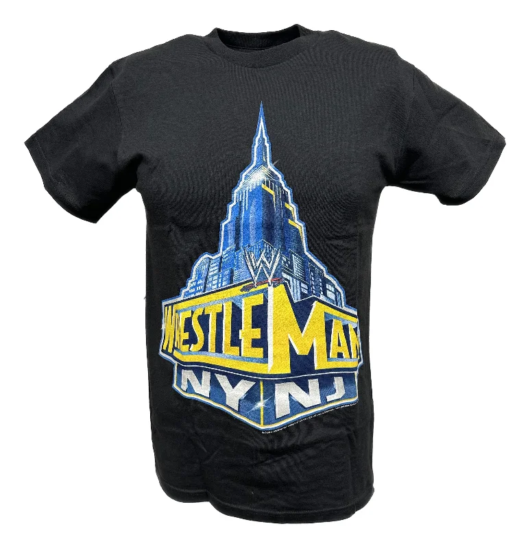 Custom T-Shirts for Streetwear Styles-Wrestlemania 29 New York New Jersey Empire State Building WWE T-shirt