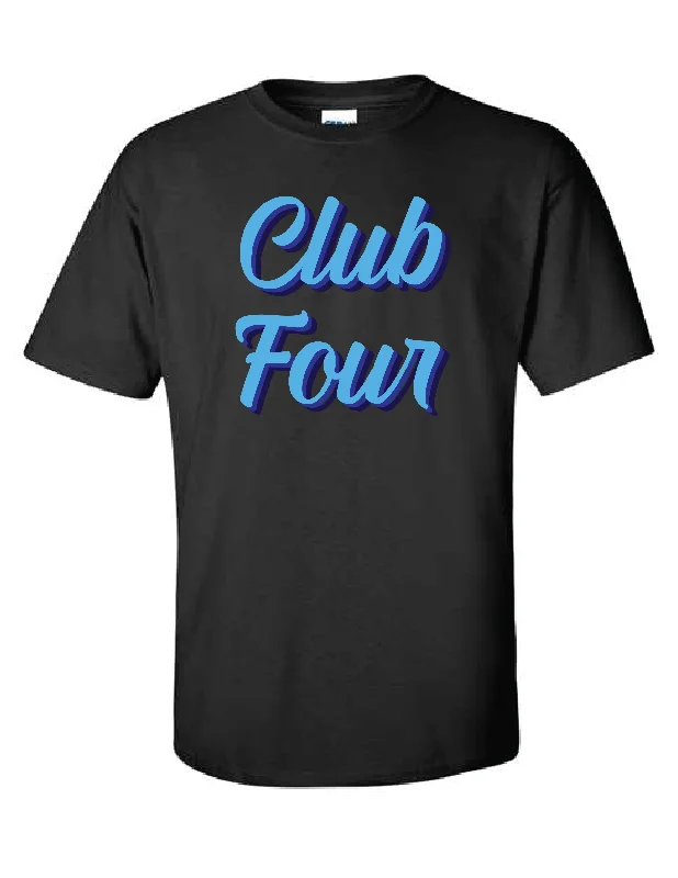 Custom Graphic T-Shirts-Club Four Volleyball Script T-Shirt